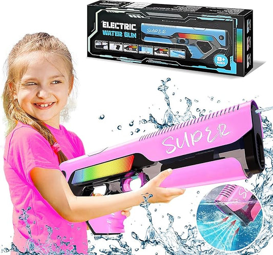 Electric Water Guns for Kids Age8-12, Squirt Guns Up to 32 FT Long Range, Automatic Water Absorption, Water Blaster Toy with Modular Battery, Summer Beach Pool Backyard Party Outdoor Toys
