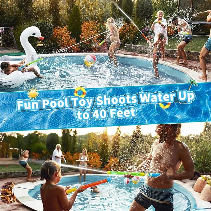 Water Gun Toy - 16.5'' Water Soaker Blaster, 18 PCS Bulk Squirt Gun Pool Toys for Kids Adults, Water Guns for Summer Outdoor Swimming Pool Beach Party Games