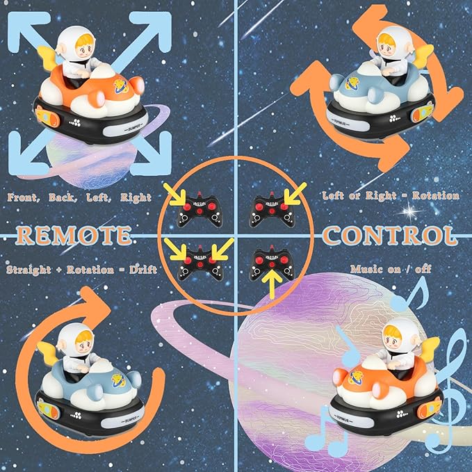 2Pcs Remote Control Cars Toys, Rechargeable RC Speed Bumper Cars, Mini Remote Controlled Ejector Vehicles for Kids Ages 3-8 with Parental Guidance, Birthday Toy Gifts for Toddler Child Teen