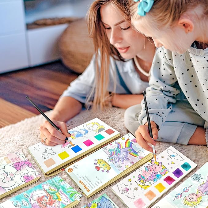 Paint with Water Coloring Books for Kids - 3 Pack, Pocket Mess Free Watercolor Painting Kit, Water Color Paint Set Arts and Crafts Gift for Girls Ages 4 5 6 7 8+, Travel Activity Toy