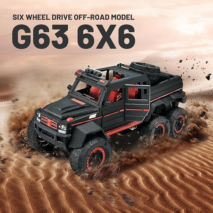 Piececool 3D Metal Puzzles for Adults, Luxury Model Truck 6X6 Off-Road SUV G63 Vehicle Car Model Kit to Build for Men Hobbies Great Birthday Gifts