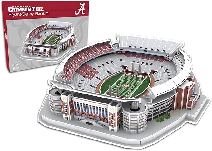 Pro Lion 3D Jigsaw Puzzle Bryant-Denny Stadium Construction Building Kits - 139 Pieces | Alabama Crimson Tide Football Gifts for Boys, Adults, Men & Kids Aged 7+ | Puzzles Games Kit for Creative Fans