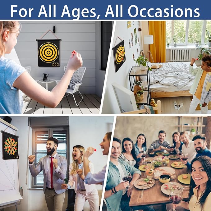 BATURU Magnetic Dart Board for Kids & Adults, 12 Magnetic Darts, Easter Basket Stuffers, Fun Indoor Game, Dart Board for Boys & Girls Ages 4-12, Teen Gifts