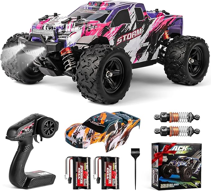 1:18 Scale RC Cars for Adults and Boys, 40KM/H Fast RC Cars 2.4Ghz Remote Control Car, 4X4 Off-Road Waterproof Monster RC Truck, Remote Control Truck with 2 Rechargeable Batteries and 2 Shells
