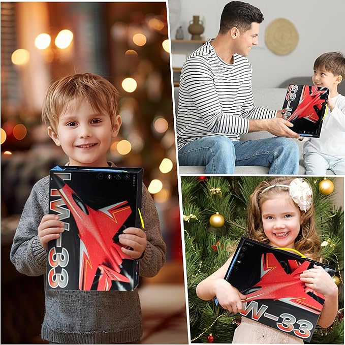 RC Plane Remote Control Glider Airplanes, 2.4 GHZ Remote Control Airplane with Auto Balance Gyro, with Light Strip, Beginner's Choice (Red)