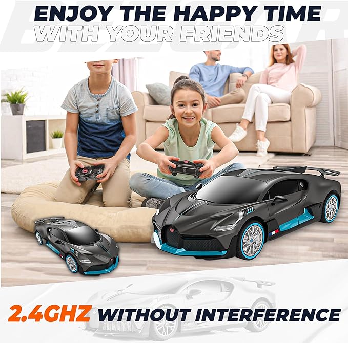BEZGAR Bugatti Remote Control Car for Boys- 1:24 Officially Licensed Bugatti RC Cars, Electric Sport Racing Hobby Bugatti Toy Car Model Vehicle for Boys, Girls and Adults
