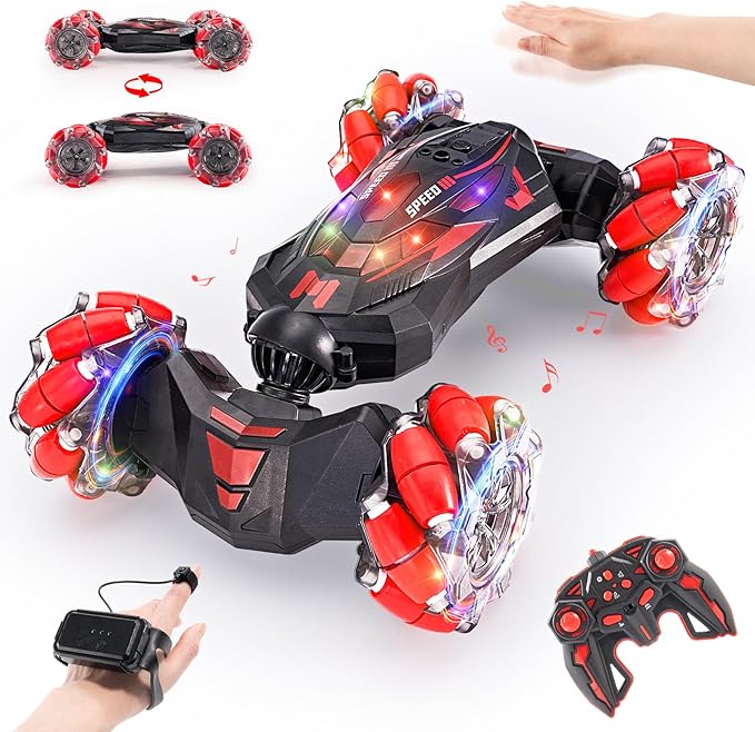 Gesture Sensing RC Stunt Car,Remote Control Car Toys for Ages 5-13,Drift Cars with Lights Music,4WD 360° Spins All Terrains Kids Toys RC Cars, 5-12 Best Birthday Gift for Kids