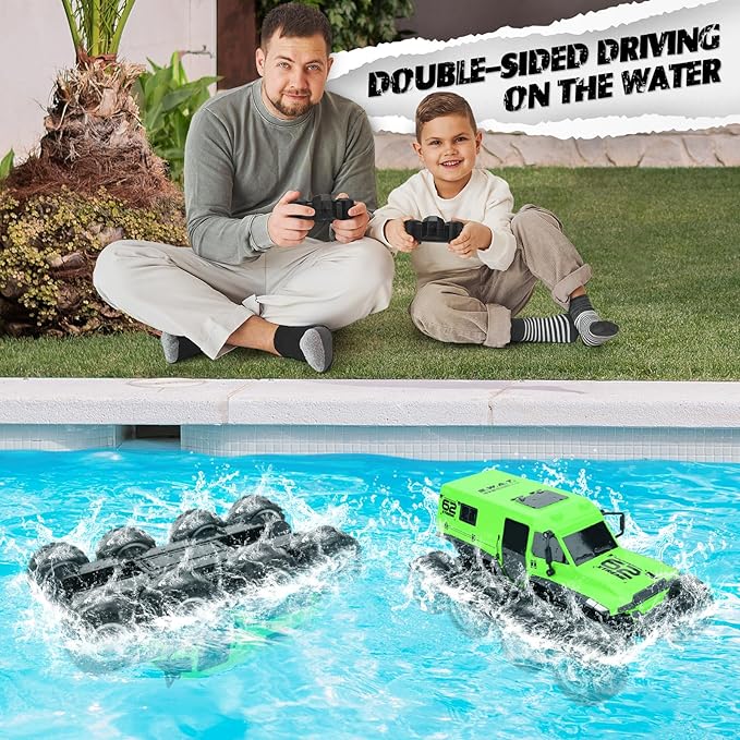 RC Trucks 8WD Offroad Waterproof,50Mins Playing Time Battery,1: 12 Large Remote Control Monster Truck for Boys Girls,Amphibious Gift Toy for Kids Age 6 7 8 9 10 11