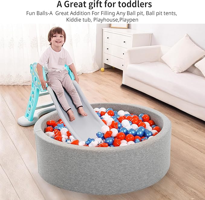 Ball Pit Balls and Stars, 100 200 500 Pieces Plastic Toy Balls for Kids Toddllers Baby Girls Ball Pits, Bounce House, Play Tent, Baby Pool Water Toys,Party Banner Props