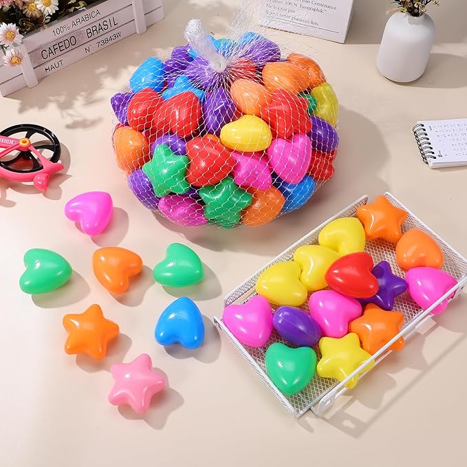 Cabilock Star Ball Pit Ocean Balls for Kids 100pcs Colorful Swimming Pool Balls Baby Pool Water Toys for Safe Play, Boys Girls Festival Party Decoration