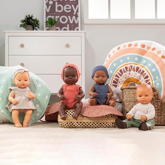 Miniland Doll 12 5/8'' Hispanic Boy (Polybag) - Made in Spain, Anatomically Correct, Quality, Inclusion