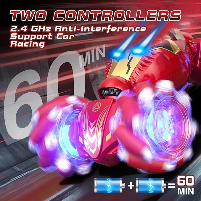 Remote Control Car Gesture Sensing RC Stunt Car Toys for Kids Age 3-12 with Eyes Spray & Light & Music, 2.4GHz 4WD Drift Hand Controlled RC Cars Off road for Rotating, Birthday Gift for Boys Girls