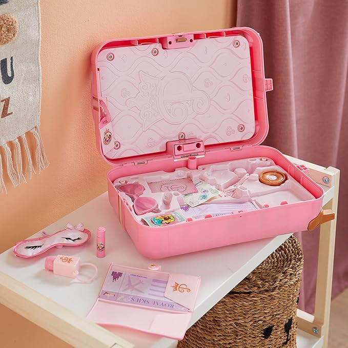 Disney Princess Travel Suitcase Play Set for Girls with Luggage Tag by Style Collection, 17 Pretend Play Accessoriespiece Including Travel Passport! for Ages 3+