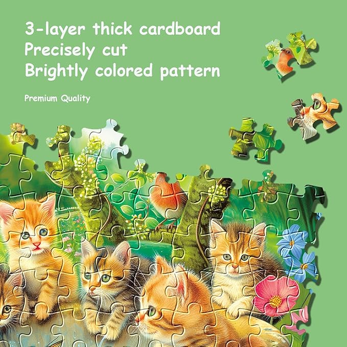 Jigsaw Puzzles 2 Pack 1001 Pieces - WISHDIAM Puzzles for Adults - Cute Kitten Cats Funny Pets Lovers Challenging Puzzles Gifts for Men Women