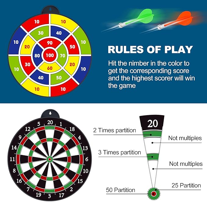 Magnetic Dart Board - 12pcs Magnetic Darts - Excellent Indoor Game and Party Games - Gifts for 5 6 7 8 9 10 11 12 Year Old Boy Kids