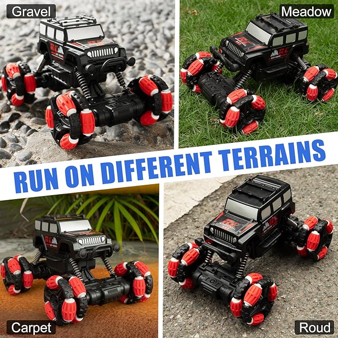 Eulogia Drift Climbing Stunt Car, 2.4GHz Remote Control Car, 360° Rotation RC Truck, Suitable for 5+ Years Old Boys and Girls Children, Thanksgiving Gifts, Birthday Gifts(Red)