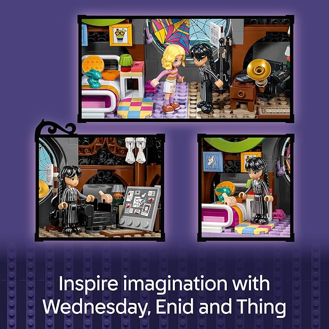 LEGO Wednesday & Enid's Dorm Room Playset - Building Toy for Pretend Play with 4 Minifigures - Wednesday Addams Doll for Kids, Girls & Boys, Ages 10+ - Gift Idea for Birthday - 76781