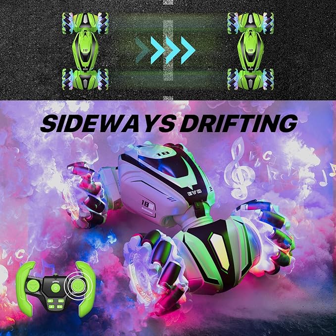 RC Stunt Cars Remote Control Car Double-Sided Driving 360° Flips Rotating Car Toy All Terrain Off-Road car,4WD Gesture Sensing Rc Cars for Teen Boys for Kids for Boys Girls Age 6-12