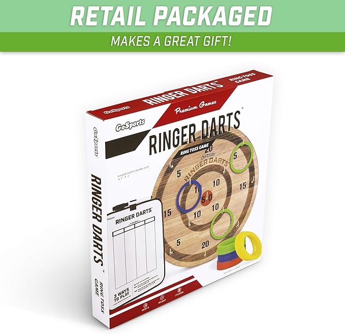 GoSports Ringer Darts Toss Game - Indoor Outdoor Hook Ring Toss Set for Kids & Adults