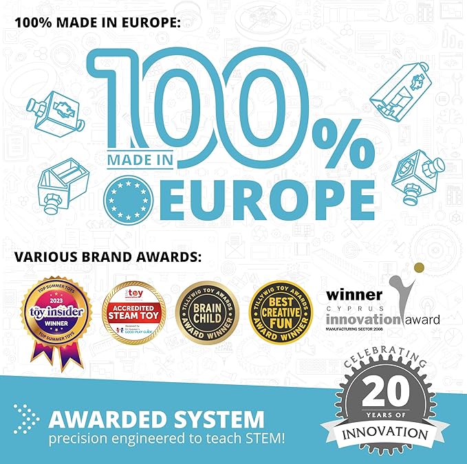 Engino- STEM Toys, Buildings & Bridges, Construction Toys for Kids 9+, Educational Toys, Gifts for Boys & Girls (9 Model Options), STEM Kit for Learning