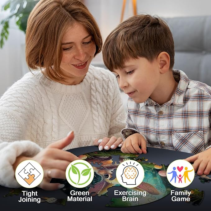 Easter Gifts for Kids Girls Boys, Easter Basket Stuffers, Wooden Jigsaw Puzzles for Kids Ages 4-6, 50 Piece Unique Shape Animal Theme Puzzle - Preschool Learning Educational Toys for Kid 3+ (Rabbits)