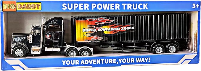 Big-Daddy Heavy Duty Tractor Trailer Cargo Transporter with Remote-Controlled Cargo Hold