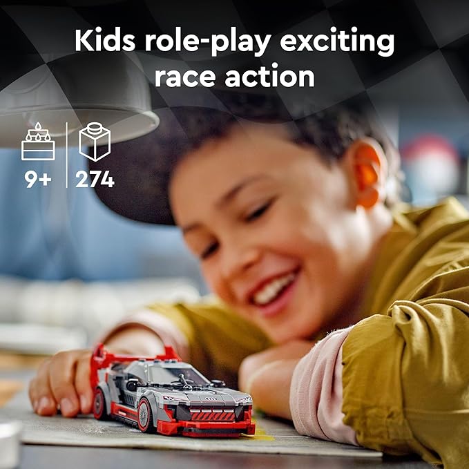 LEGO Speed Champions Audi S1 e-tron Quattro Race Car Toys - Building Toys for Kids, Boys & Girls, Ages 9+ - Design Details & 1 Minifigure - Car Model Kit Birthday Gift - 76921