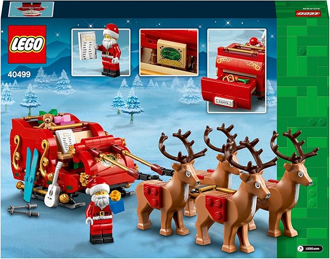 LEGO Santa's Sleigh - Building Toys for Kids, Boys & Girls, Ages 9+ - Indoor Christmas Decorations for Home W/Santa Claus Figurine & Reindeer - Gifts for Boys & Girls - 40499
