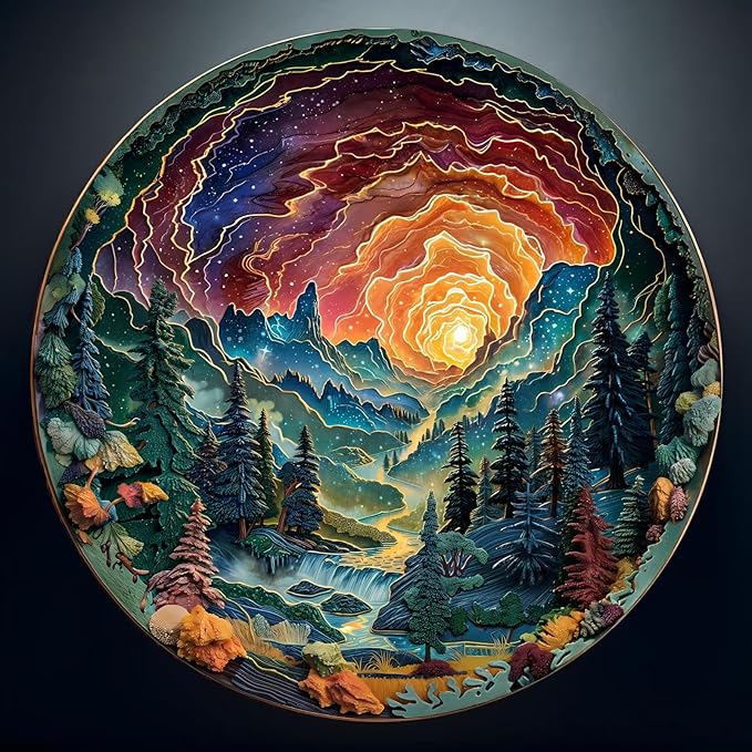 Wooden Puzzles for Adults, 3D Cave Sky (M-200pcs) Wooden Jigsaw Puzzles Kids, Unique Shaped Animal Wood Puzzles Adults Fathers Birthday Family Games 11.4 * 11.4in