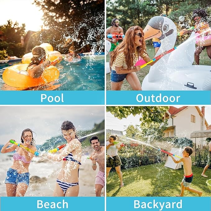 Water Gun Toy - 3 PCS Outdoor Squirt Gun Pool Toys for Kids & Adults Water Guns for Swimming Pool Beach Summer Party Games