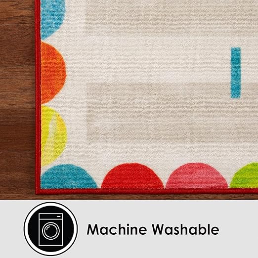 Eric Carle Home Dynamix The Very Hungry Caterpillar Elementary Dream Big Little One Kids Machine Washable Area Rug, White/Grey, 35"x51", 35" x 51"