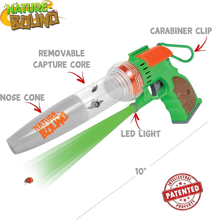 Nature Bound Bug Catcher Vacuum with Light Up Critter Habitat Case | Eco-Friendly Exploration Toys Gifts for Boys Girls | Complete Kit for Kids Includes Vacuum and Cage | Outdoor Toys for Kids |