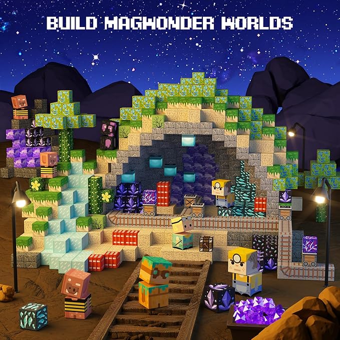 GobiDex 100PCS Magnetic Building Blocks Game-Based Build Magwonder World with Magnet Construction Toys STEM Sensory Gift for Boys Girls Birthday