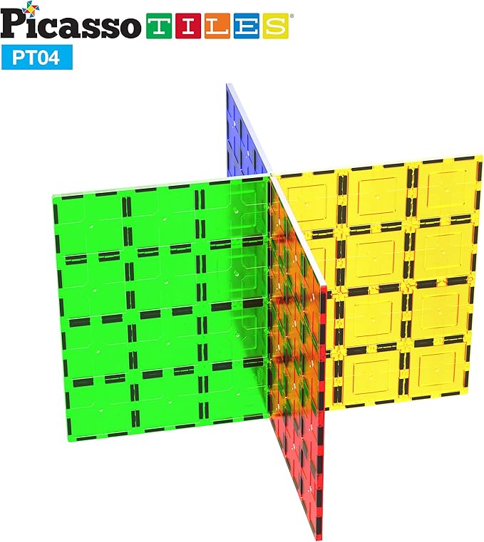 PicassoTiles Kids Toy Magnetic Building Blocks Magnet Tiles Supersized Large Stabilizer Base Jumbo XL Plate Foundation Education Construction Kit Engineering STEM Children Learning Stacking Set