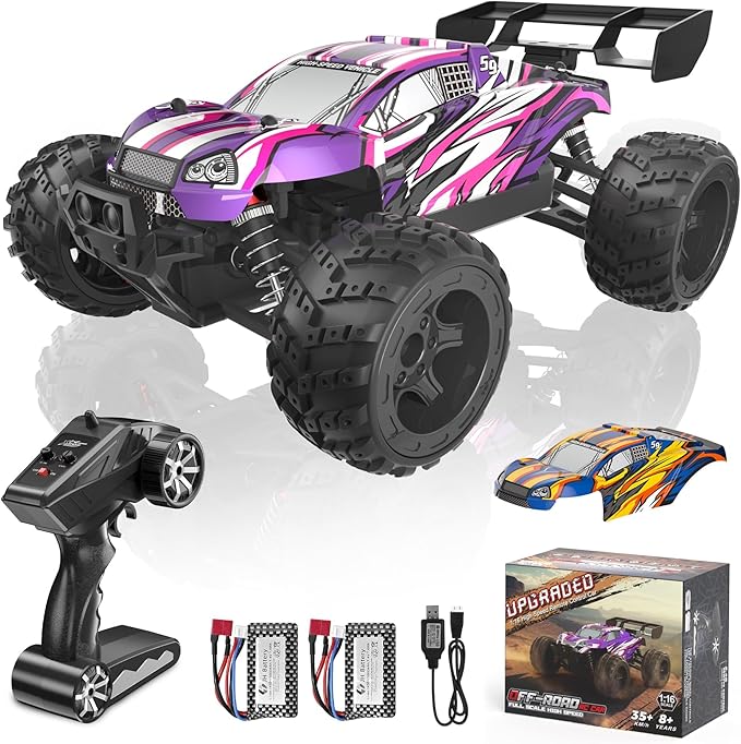 High Speed Car,Large Remote Control Truck 4X4 RTR Fast RC Cars for Adults,All Terrains RC Monster Truck Off Road Hobby Electric Vehicle Toys Birthday Christams Gifts for Kids