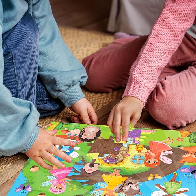 QUOKKA Puzzles for Toddlers 3-5 - 4 x 30 Pieces Puzzles for Kids Ages 2-4 - Meadow Girls Learning Jigsaw Puzzles for Kids 4-6 Years Old - Educational Toys for Boy and Girl