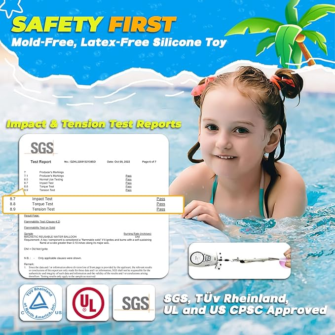 16PCS Magnetic Reusable Water Balloons, Refillable Silicone Bath Pool Beach Toys for Kids, Quick Fill Self-Sealing Splash Balls for Outdoor Water Fun Summer Family Games