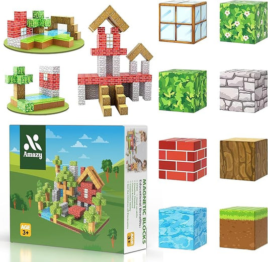Magnetic Blocks, 100 Pcs, Ages 4-9, Forest Theme, Magnetic Building Blocks for Kids, Building Toys, Toddler Toys