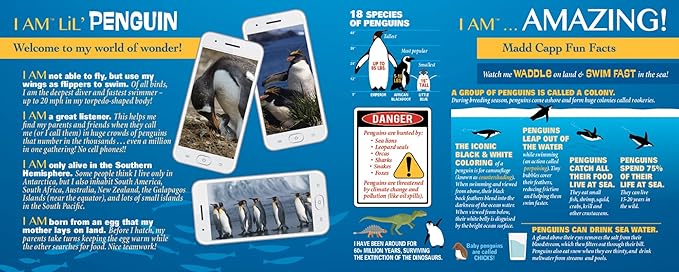 Madd Capp Puzzles Jr. - I AM Lil’ Penguin - 100 Pieces - Animal Shaped Jigsaw Puzzle