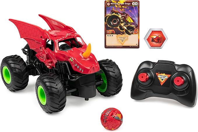 Monster Jam, Bakugan Dragonoid Remote-Control Monster Truck, Kids Toys for Boys and Girls Aged 4 and Up, 1:24 Scale