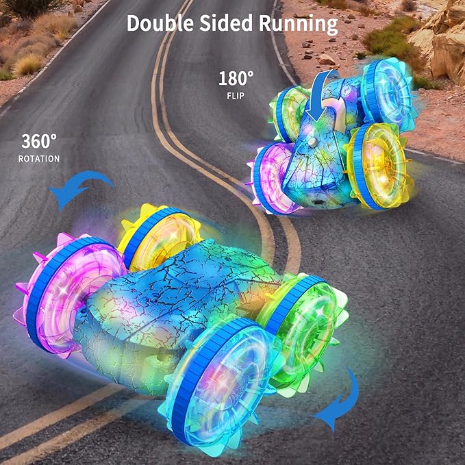 Amphibious Remote Control Car Boat,2.4Ghz 360° Rotation Gesture Sensing Stunt RC Cars,4WD Waterproof Rc Trucks,Water Beach Pool Toys for Kids Ages 6-12,Toys Gifts for Boys and Girls