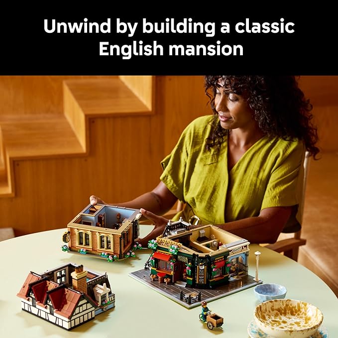 LEGO Icons Tudor Corner Building Set for Adults 18+ - DIY Miniature House Kit - Collectible Mini House Building Set for Men and Women - Crafting Gift for Adults - 10350
