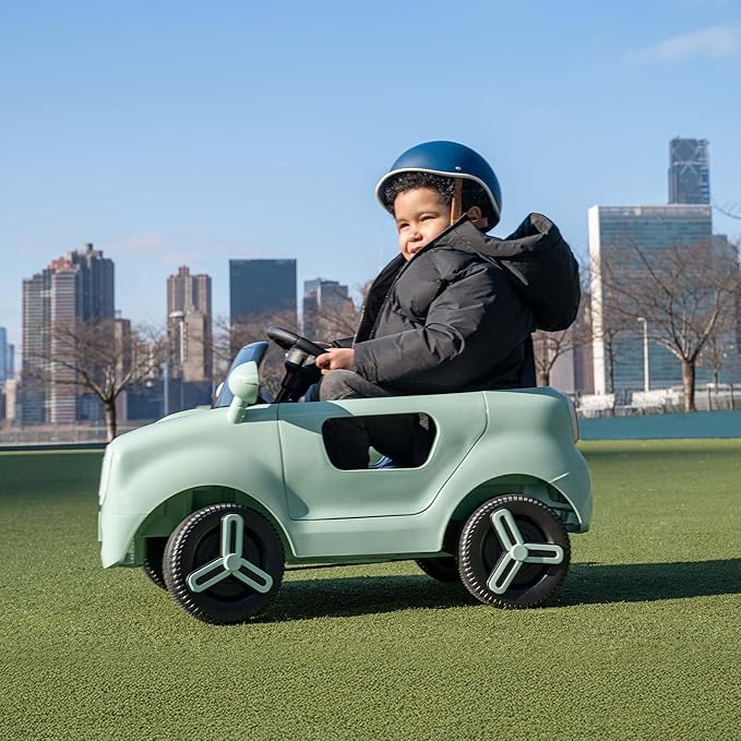 Jetson Mako Kids Electric Motor Assist Push Car, 3 Modes: Push, Drive or Remote Control, Top Speed of 3 mph, Seatbelt, Headlights, Recommended Ages: 2-4 Years, JMAKO-MGR