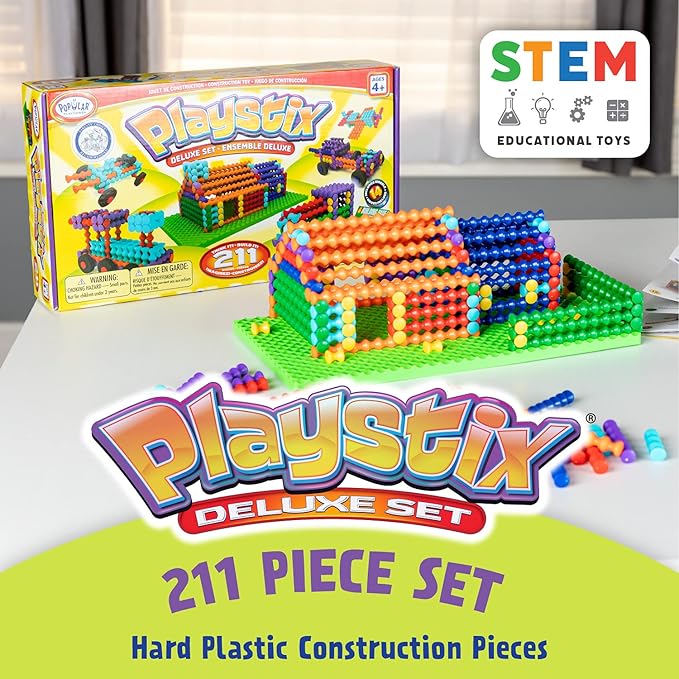 Playstix Construction Toy Building Blocks Set 211 Piece STEM Kit