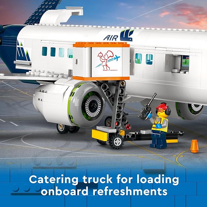 LEGO City Passenger Airplane Toy - Building Toys Set for Boys & Girls, Ages 7+ - Educational Gift for Kids - W/Buildable Vehicle Toys & 9 Minifigures - 60367