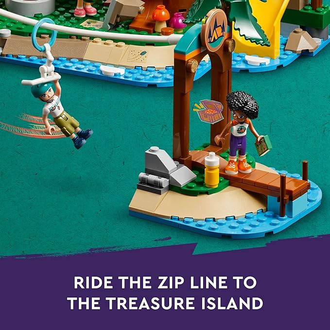LEGO Friends Adventure Camp Tree House Toy with Doll Accessories, Summer Toy Playset for Kids with 5 Mini Dolls and 5 Animal Toy Figures, Awesome Gift for Girls and Boys Ages 8 and Up, 42631