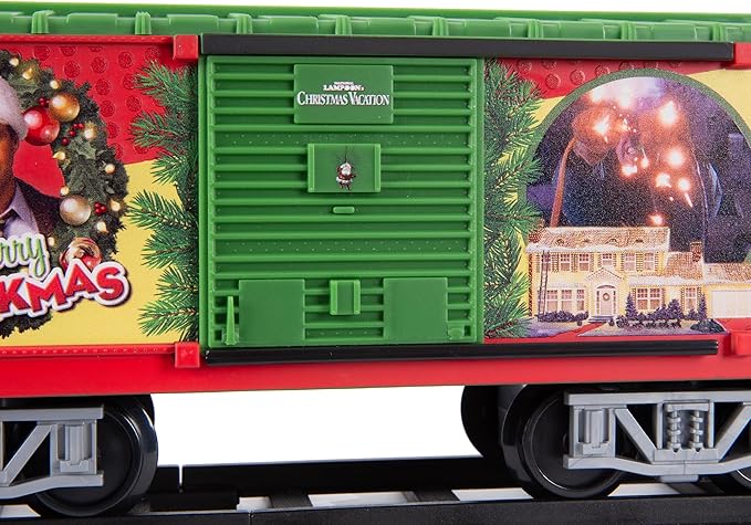 Lionel Battery-Operated Christmas Vacation Toy Train Set with Locomotive, Train Cars, Track & Remote with Authentic Train Sounds, & Lights for Kids 4+