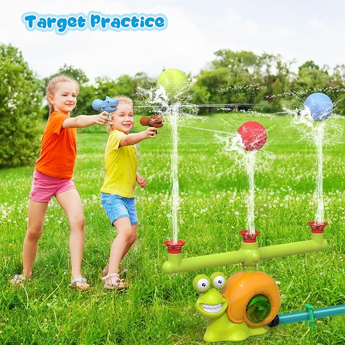 Water Sprinkler Toy for Kids Outdoor Water Toys for Yard Summer Lawn Pool Party Fun for Boys and Girls Water Toys for Kids Aged 3 and Above (Yellow)