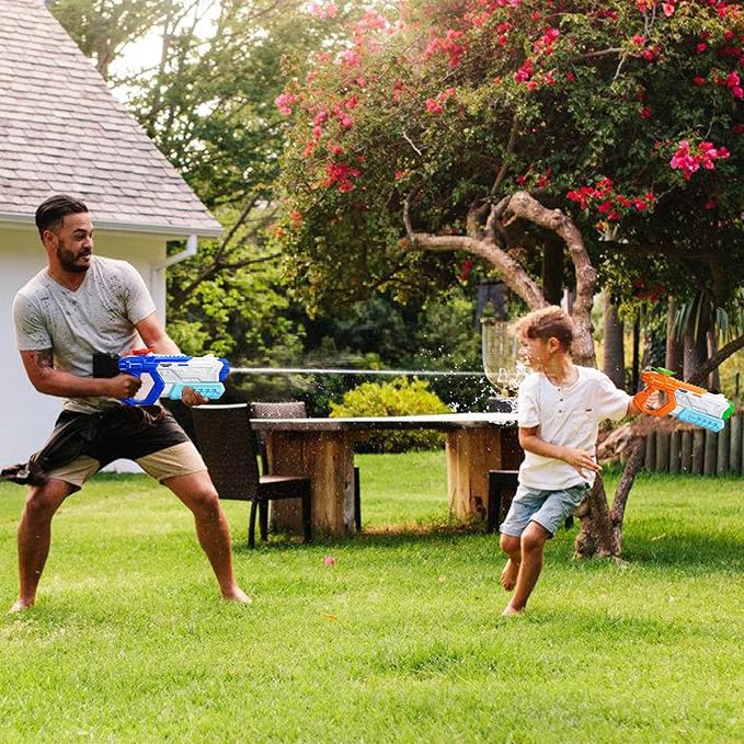 Quanquer Water Gun for Kids Adults- 8 Pack Squirt Water Guns with High Capacity Long Shooting Range - Water Super Blaster Pool Toys for Summer Swimming Beach Water Fighting for Ages 3-5 4-8 8-12