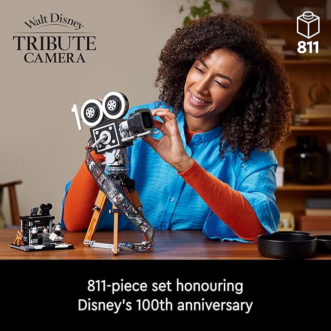 LEGO Disney Walt Disney Tribute Camera, Disney Fan Building Set, Celebrate Disney with a Collectible Piece Perfect for Play and Display, Makes a Fun Gift for Adult Builders and Fans, 43230